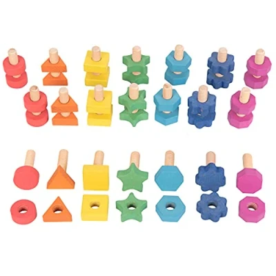 Image de Tickit Rainbow NUTS Bolts Jouet en bois pour enfants, Taille: One Size, Multi coloured