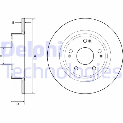 Image de DELPHI BG4801C Disque de frein 282 9 5 plein revêtu non traité sans roulement roue, bague ABS HONDA: HR V II
