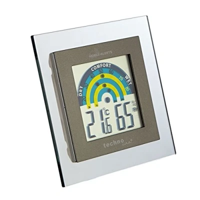 Image de Technoline MA 10230 Capteur supplémentaire/ Station Climatique d&#039;intérieur pour Le système Mobile Alerts avec Cadre Transparent, 10 x 2 cm, Gris
