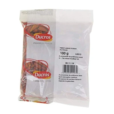 Image de DUCROS Piment Langue d&#039;Oiseau entier 100g Fort et parfumé (Lot de 4 sachets)