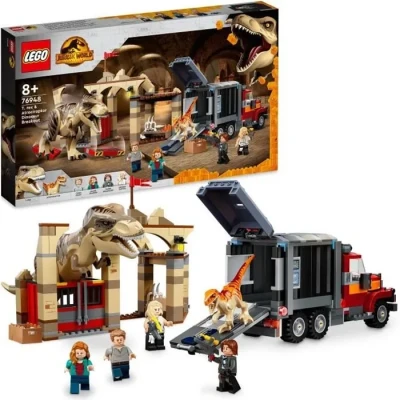 Image de LEGO® 76948 Jurassic World L’Évasion du T. Rex et de l’Atrociraptor, Dinosaures avec Camion Minifigurines, dès 8 Ans