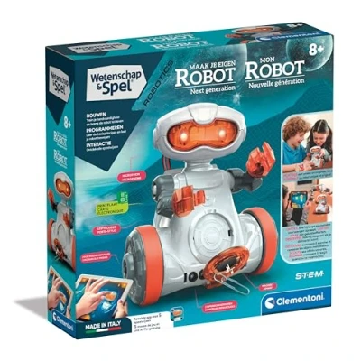 Image de Clementoni 56171 Wetenschap &amp; Spel Mio Robot Speelgoedrobot (Franse Taal, Nederlandse Taal), Programmeerbaar, Interactief, STEM, Robotica, Educatieve Spellen 8 Jaar, Gemaakt in Italië