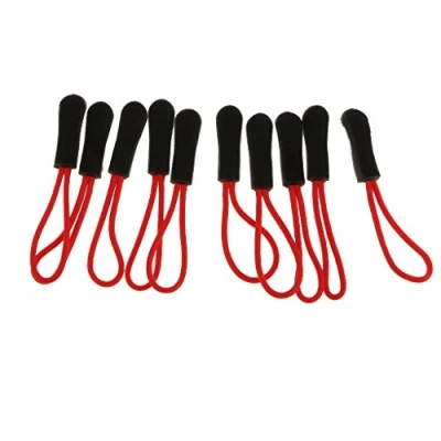 Image de 10pcs Tirette Remplacement Cordon de Tirage pour Curseur Fermeture Eclair Sac à Dos Rouge