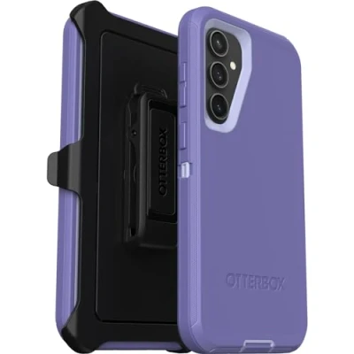 Image de OtterBox Coque pour Galaxy S23 FE Defender Series Mountain Magesty (Violet), Robuste et Durable, avec Protection des Ports, Comprend Une béquille à Clip