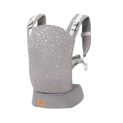 Image de Kinderkraft NINO CONFETTI Porte bébé de 3 Mois à 20 kg, Sangles larges et réglables, Confortable pour le parent, avec Poche, Deux façons: sur ventre ou dos, Gris