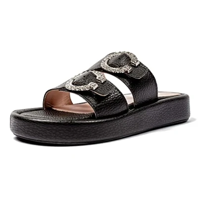 Image de L37 HANDMADE SHOES Femme It&#039;s Unusual Sandales, Noir, 41 EU