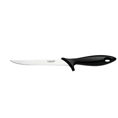 Image de Fiskars Couteau à Fileter Lame flexible, Essential, longueur totale : 30 cm, acier inoxydable / plastique PP, Noir, 1065567