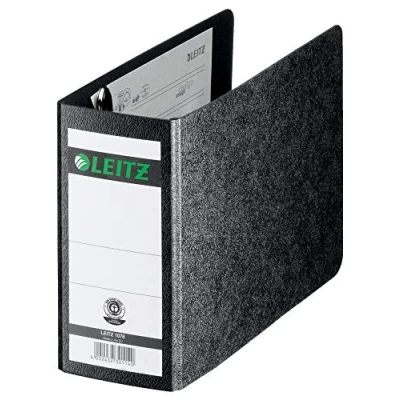 Image de Leitz Lot de 5 chemises qualité 180 A6 paysage noir dos 80 mm Format Couverture en carton rigide 10780000