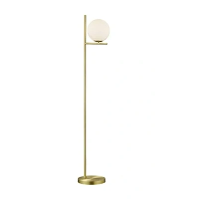 Image de Trio Leuchten Pure 402000108 Lampadaire en métal laiton mat et verre blanc non inclus 1 ampoule E14