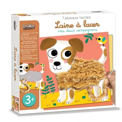 Image de Créa Lign Coffret Loisir Créatif Laine à lacer &quot;Mes Doux Compagnons&quot; Dès 3 ans CL200, marron