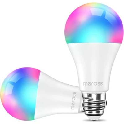 Image de meross Ampoule Connectée, LED E27 Compatible avec Alexa et Google Home, Lot de 2 WiFi RGBWW Dimmable Multicolore (Équivalente 60W) Commande Vocale Contrôle à Distance