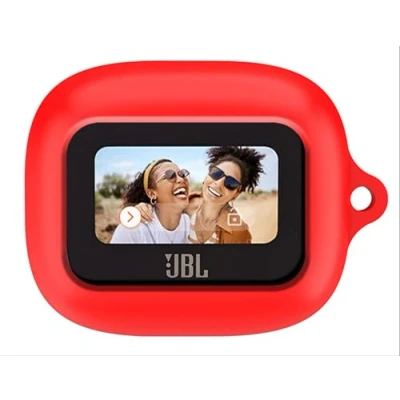 Image de GIOPUEY Étuis Compatible avec JBL Live Flex 3/Live Buds Beam 3, Coque Silicone, Poids léger, Antichoc, Portable Rouge