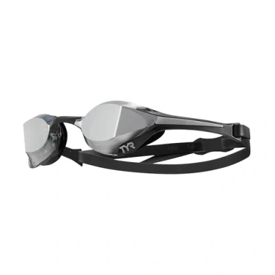 Image de TYR Goggle Tracer X Elite Racing Lunettes de Natation Effet Miroir Mixte, Argenté/Noir/argenté, Taille Unique