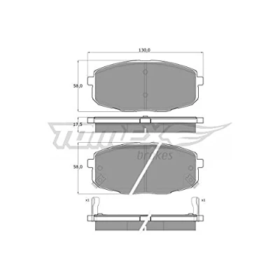 Image de TOMEX brakes TX 14 99 Jeu de plaquettes frein Essieu avant avec indicateur d&#039;usure HYUNDAI: i30 II 3/5 portes, I Break