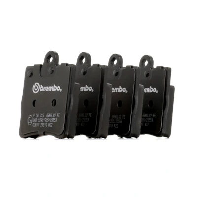 Image de BREMBO P 50 025 Jeu de plaquettes frein contact signal d&#039;usure exclu sans accessoires MERCEDES BENZ: Classe C Break, CLK Coupe, E Berline