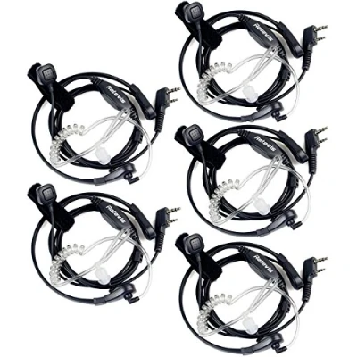 Image de Retevis Talkie Walkie Laryngophone Oreillette Écouteur Casque Compatible avec RT24 RT27 RT622 RT28 RT617 RT618 RT619 Baofeng BF 888S UV 5R Kenwood WOUXUN (5 pcs)