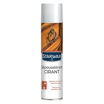 Image de STARWAX Nettoyant Dépoussiérant Cirant Nettoie et Nourrit Sans Encrasser Ravive les Meubles Cirés Fabriqué en France 400 ml
