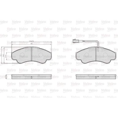 Image de VALEO 872919 Jeu de plaquettes frein Essieu avant contact signal d&#039;usure inclus sans kit vis fixation, pour conditions d’usage difficiles