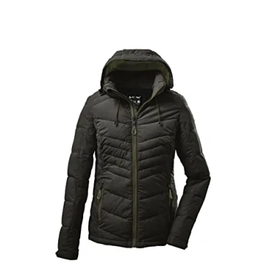 Image de Killtec Femme Kow 149 Wmn Qltd Jckt Veste matelass e capuche zipp e, dark olive, 46 EU