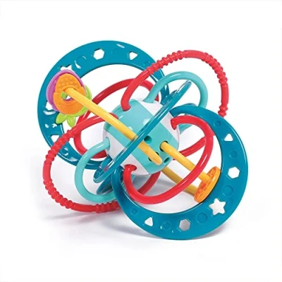 Image de LUDI Hochet Planète Jouets D&#039;Éveil Bébé Dès 3 Mois Couleur Vives, Différentes Textures &amp; Forme Originale Développe La Motricité Fine Dextérité