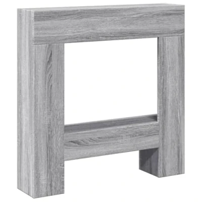 Image de vidaXL Cadre de cheminée Sonoma Gris 81x18x82 cm Bois d&#039;ingénierie, cheminée, Console Ensemble Tour