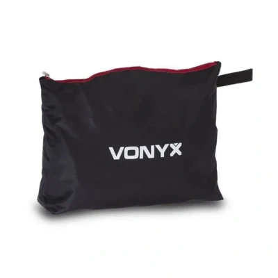 Image de Vonyx DB4 Toile de Remplacement pour Cabine DJ Noir, Avec Bande Scratch, Lavable, 4 Pièces Pliables, Ignifuge, Housse le Transport