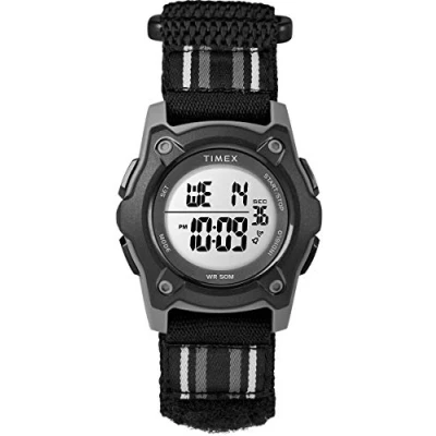 Image de Timex KID&#039;S Double Layer Striped Fabric Strap Watch Unisex Montre à affichage digital pour enfants, Taille: One Size, Black