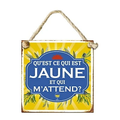 Image de STC Plaque Metal Qu est ce Qui Jaune