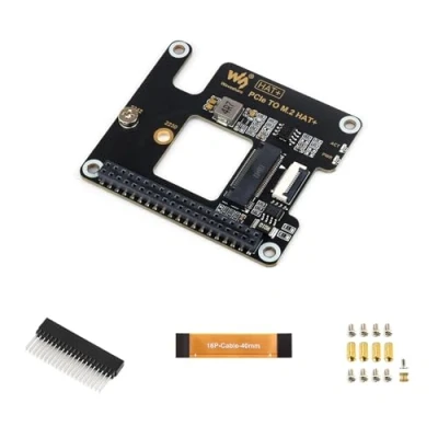 Image de Waveshare PCIe to M.2 Adapter for Raspberry Pi 5, Supports NVMe Protocol Solid State Drive, High Speed Reading/Writing