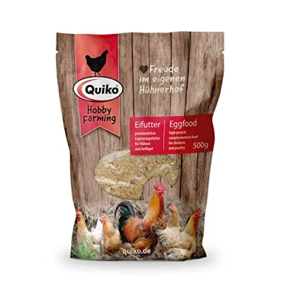 Image de Quiko Hobby Farming Nourriture à Base d&#039;oeufs 500g Aliment énergétique &amp; Riche en protéines pour Poules, cailles volailles comme Les Poules pondeuses avec vitamines Miel