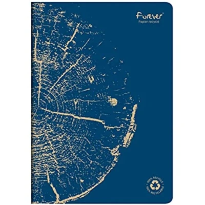 Image de Clairefontaine 684662C Un cahier Collection Forever Agrafé 100% Recyclé Bleu de cobalt A4 21x29,7 cm 96 Pages Lignées Papier Blanc 90 g Couverture Carte Recyclée