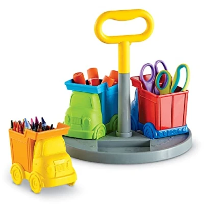 Image de Learning Resources rangement en forme de camions pour enfants Create a Space, matériel bricolage enfants, plateau d’organisation la pièce jeu, 3+