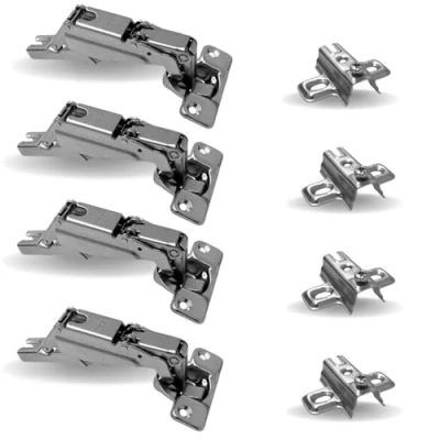 Image de Lot de 4 charnières 180 col 0 9 18 Bassette H 2 pour portes meubles, gamme universelle (col 0, H0)