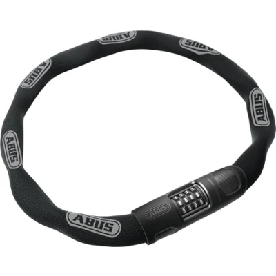 Image de ABUS Antivol à chaîne 8808C serrure combinaison stable en acier spécialement durci chiffres bien lisibles avec cache niveau de sécurité 9 110 cm noir