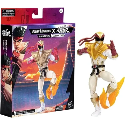 Image de Power Rangers X Street Fighter Lightning Collection Morphed Ryu Crimson Hawk Ranger Collab Action Figure Inspired by Video Games