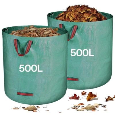 Image de Zanfqvo Sac Jardin Dechets Verts Resistant, 2 x 500 l Vegetaux avec Poignées, Pliables et Réutilisables, en Polypropylène Extrêmement Robuste (PP)