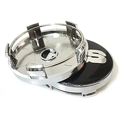 Image de GÉNERIC 4 Pièces Auto Cache Moyeux, pour BBS 56MM 60MM 65MM 68MM Centre De Jante Capuchons,60mm Black Silver A