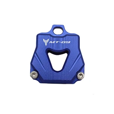 Image de LongGreat MT09 Clé Couverture Casquettes Moto Porte clés pour Yamaha FJ 09/XSR900/MT 09/FZ 09/MT 09 SP/MT Tracer 2014 2020 (Bleu, 1 élément)