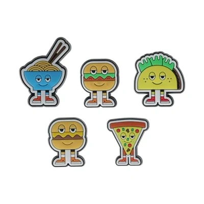 Image de Crocs Shoe Charm 5 Pack Personalize with Jibbitz for Chaussure Unisexe, Chill Foods, Taille Unique