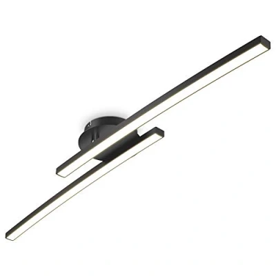 Image de B.K.Licht I Plafonnier 12W, 2 platines LED pivotantes, 3000K blanc chaud, noir, 1100 lumen