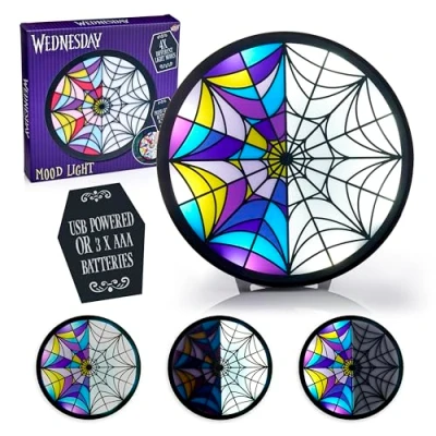 Image de WOW! STUFF Addams Lampe d&#039;ambiance pour fenêtre Mercredi avec Plusieurs Modes, WED 1006 01, Multicolore, Grand
