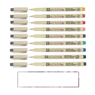 Image de Pigma MICRON Sakura 01 set De 9 Couleurs. Fineliners