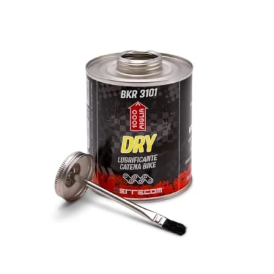 Image de Errecom 1000 Miglia BKR 3101 Lubrifiant pour Chaîne Vélo Dry 900 ml, Conditions Sèches et Poussiéreuses, Climat Sec, Pot All In One avec Pinceau inclus