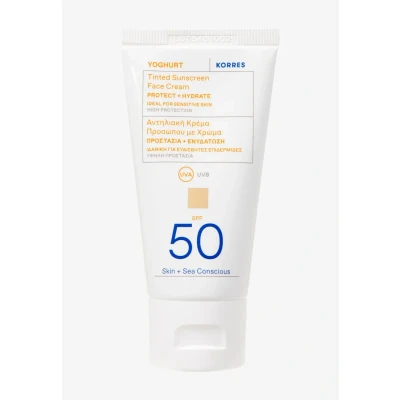 Image de Korres Yoghurt Tinted Sunscreen FACE Cream SPF50 Hydratant teinté, Taille: 50 ml,