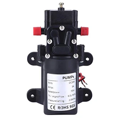 Image de Pompe à Eau Haute Pression 24VDC 3A 70W 6L/Min, Aspiration 1 2M, Tête Hydraulique 70M, 0.9Mpa/9kg, Amorçage Automatique, Pompes Diaphragme pour Camping Car, Caravane, Bateau, Jardin