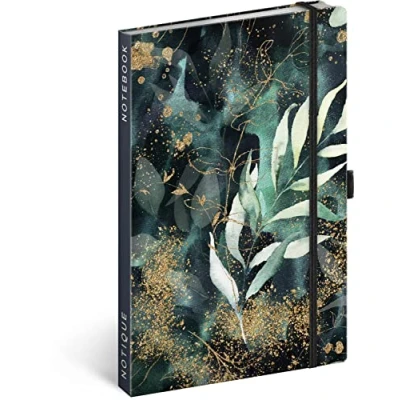 Image de NOTIQUE Carnet de notes ligné avec élastique 13 x 21 cm Environ A5 Couverture rigide Bloc Journal intime pour adultes et femmes Motif eucalyptus