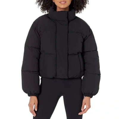 Image de Amazon Essentials Doudoune Courte (Disponible en Grande Taille) Femme, Noir, L