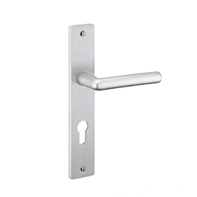 Image de THIRARD Ensemble de poignées pour porte d&#039;entrée Crecy trou cylindre, carré 7mm, entr&#039;axes 195mm, anodisé argent