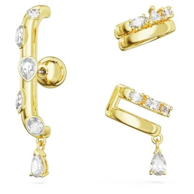 Image de Swarovski Dextera Pierced Earrings SET Boucles d&#039;oreilles goldcoloured/white, Femme, Taille: One Size, Gold coloured/white