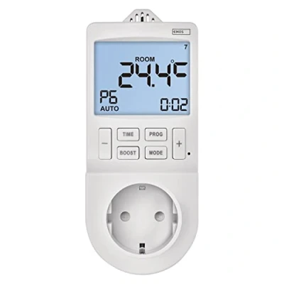 Image de EMOS Thermostat 2 en 1 et minuterie, régulateur numérique de température ambiante Prise minuterie pour Chauffage Refroidissement, radiateur, Infrarouge, Aquarium, Terrarium, Serre